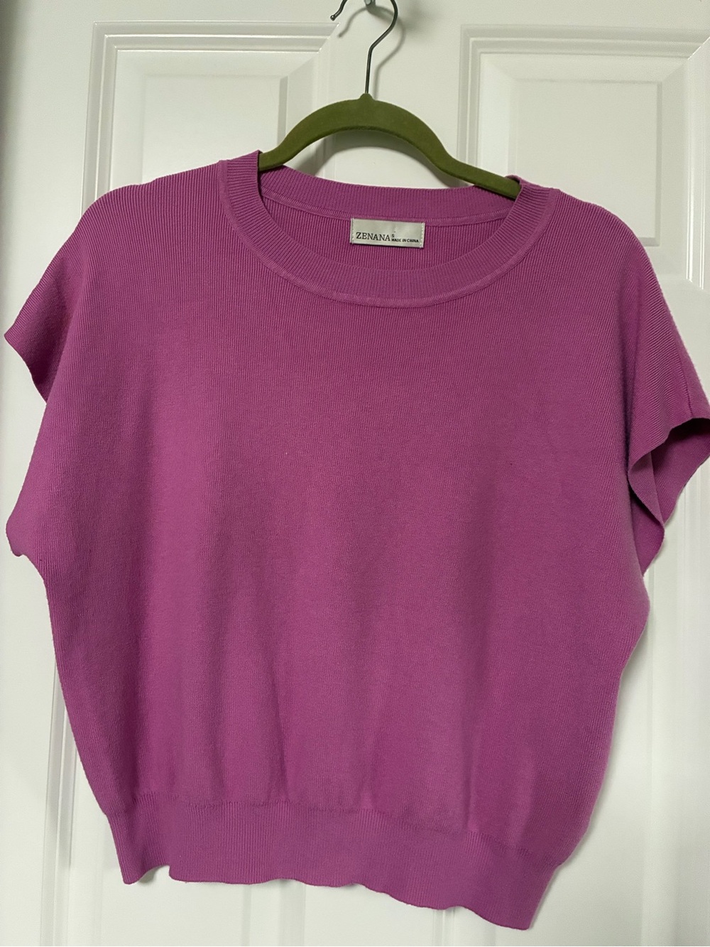 Zenana Outfitters Short Sleeve Dusty Pink Pullover Top in S